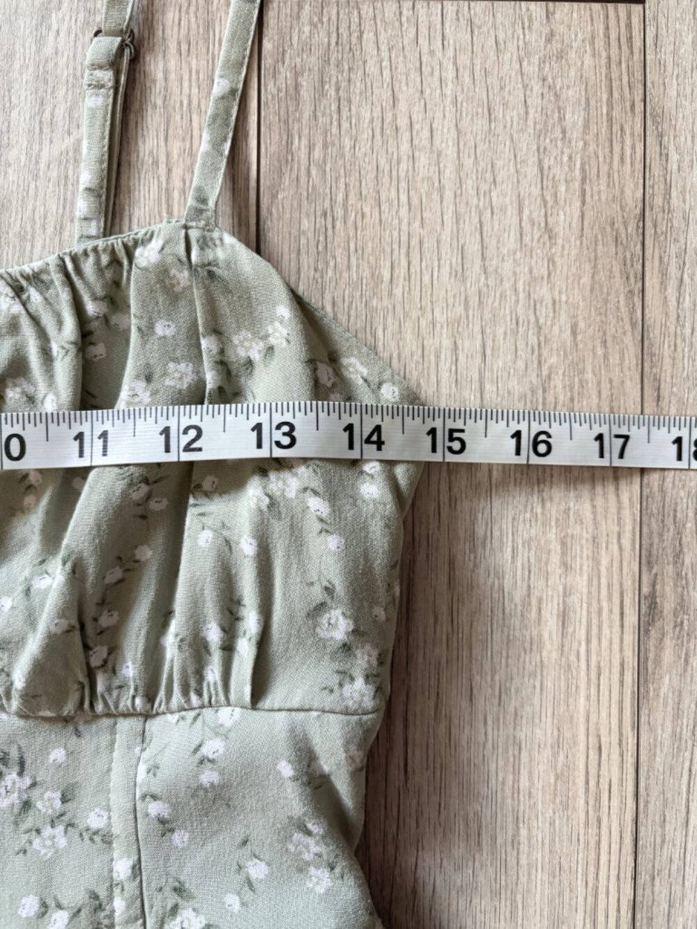 Hollister Sage Green Ditsy Floral Double Tier Corset Mini Dress Womens Medium - Picture 9 of 13